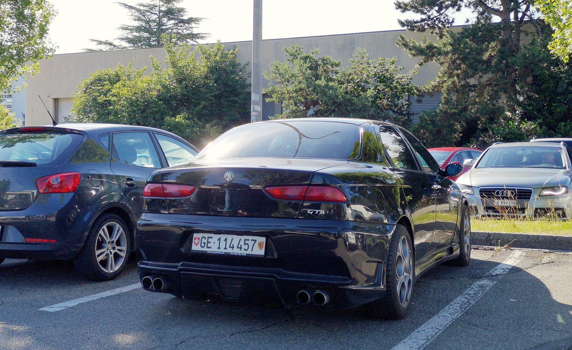 Alfa Romeo 156 GTA viewed from the rear.